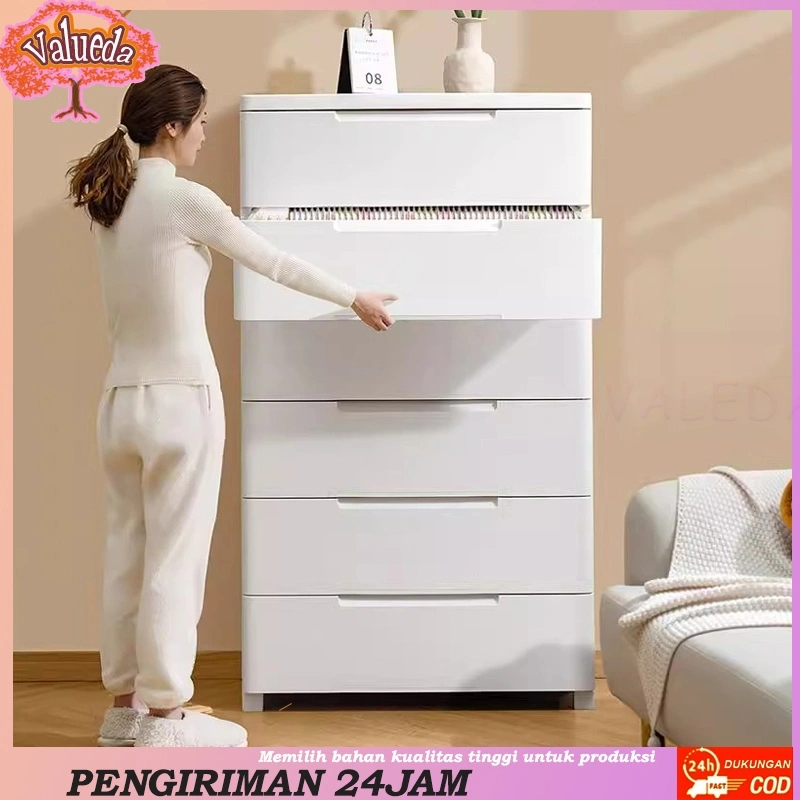 [VALUEDA]Lemari Pakaian Plastik / Lemari Plastik Susun 3 4 5 6 7/ Lemari Pakaian Anak/Kabinet Laci Bayi
