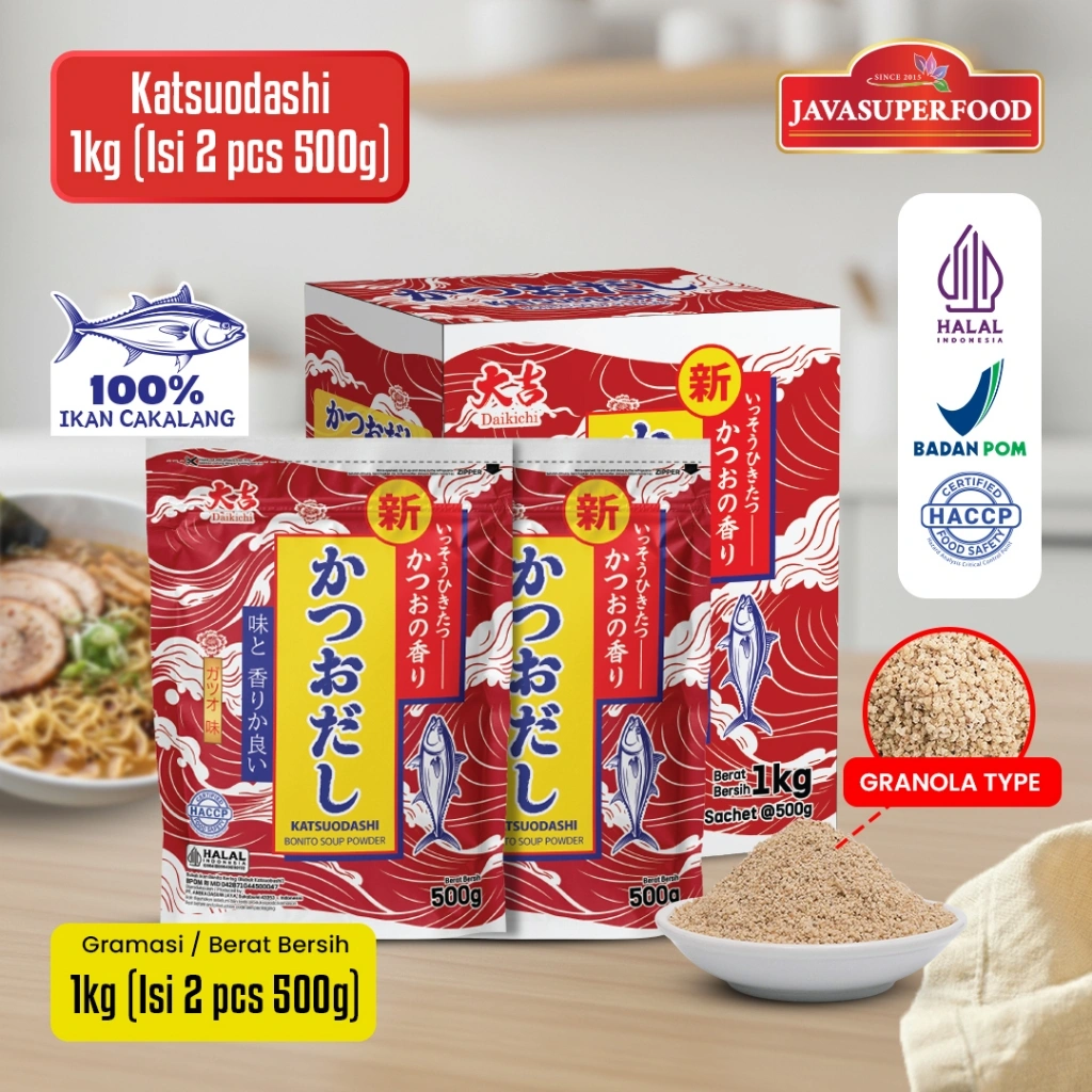 [HALAL] HONDASHI KATSUODASHI MERAH BONITO SOUP POWDER 500G, 1KG (2PCS 500G), 1KG POUCH / BUMBU IKAN / BUBUK KALDU IKAN BONITO KERING / BUBUK KATSUOBUSHI / IKAN CAKALANG / MARUMOTO