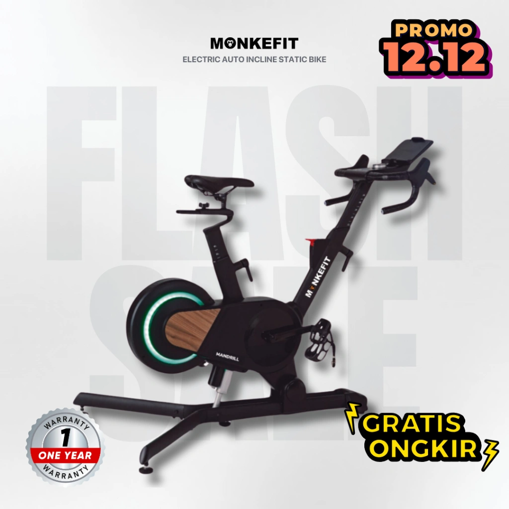Monkefit Spinning Bike - Sepeda statis dengan auto Incline