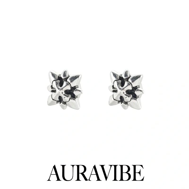 AURAVIBE Anting Salib Bintang Kutub - Gaya Hip Hop Edgy & Mewah yang Super Keren (Terbaru)