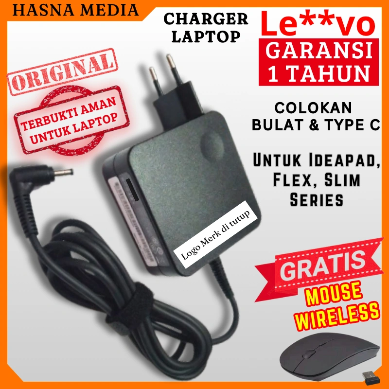 ORIGINAL Charger Laptop Lnv0 Colokan Bulat dan TYPE C 45W dan 65W