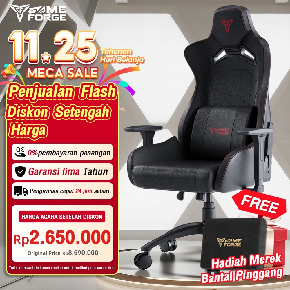 GAMEFORGE Gaming Chair Specter Throne | Kursi gaming dengan lengan sandaran 3D dapat disesuaikan