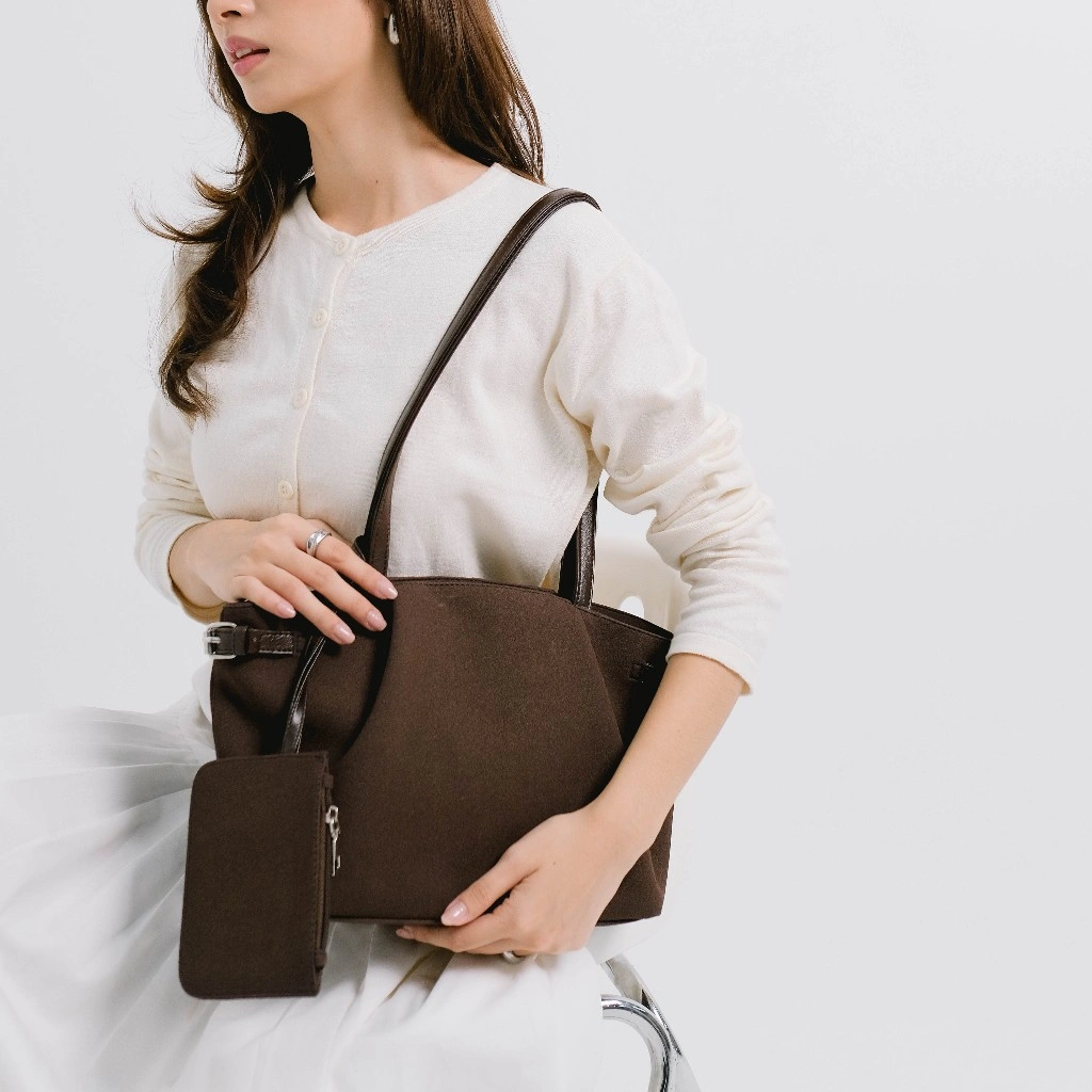TGIF Project - Greta Totebag - Classy Suede Tote Bag Kerja Kuliah + Free Pouch