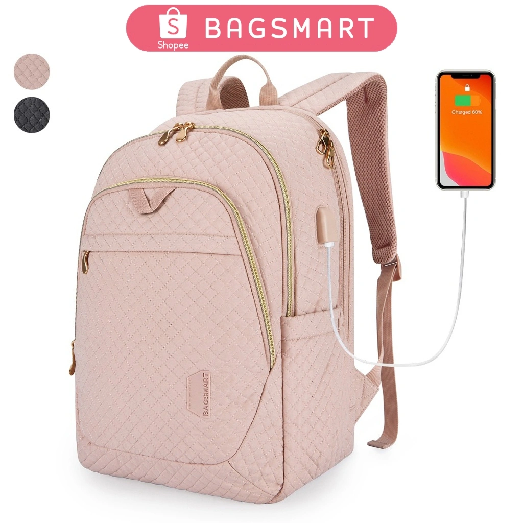 BAGSMART Laptop Backpack 15.6 Inch Women with USB Charging PortComputer Backpack ransel laptop