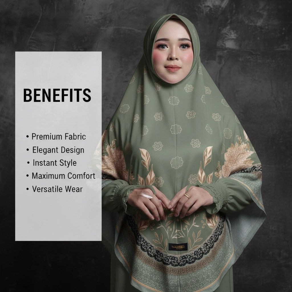 Hijab Bergo Motif Khairan Printing Jumbo Jersey Premium