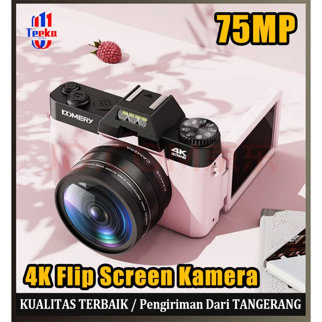 TEEKA R10 Kamera Digital 75MP 4K Vlog Wifi Kamera Retro Kamera Dengan 16X Digital Zoom & HDMI Cable