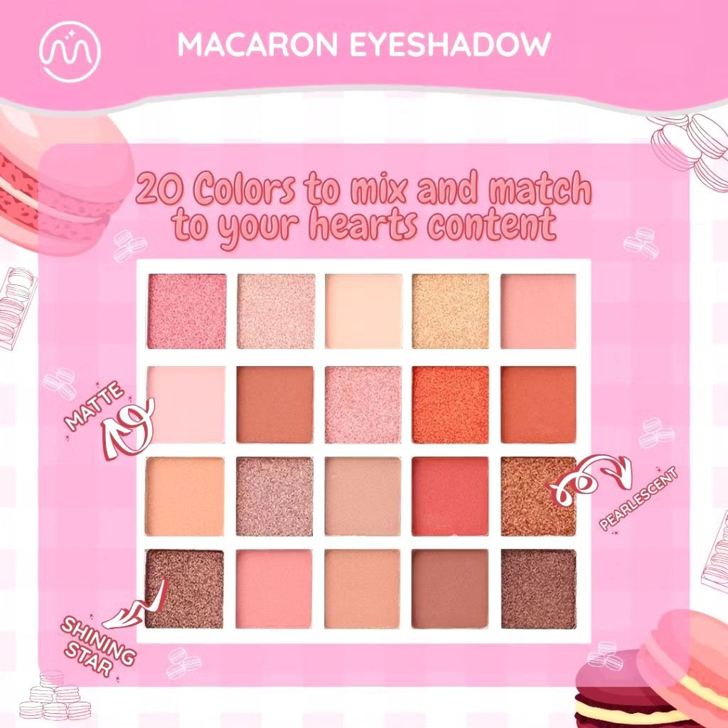 FELIZ - MINIPINK 20 Palette Macaron Eyeshadow Warna Matte Glitter Long Lasting