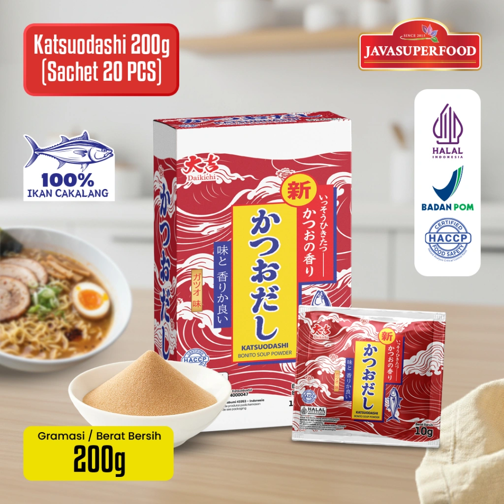 [HALAL] HONDASHI KATSUODASHI BONITO SOUP POWDER SACHET 200 GR (ISI 20) / BUMBU IKAN / BUBUK KALDU IKAN BONITO KERING / BUBUK KATSUOBUSHI / IKAN CAKALANG /MARUMOTO