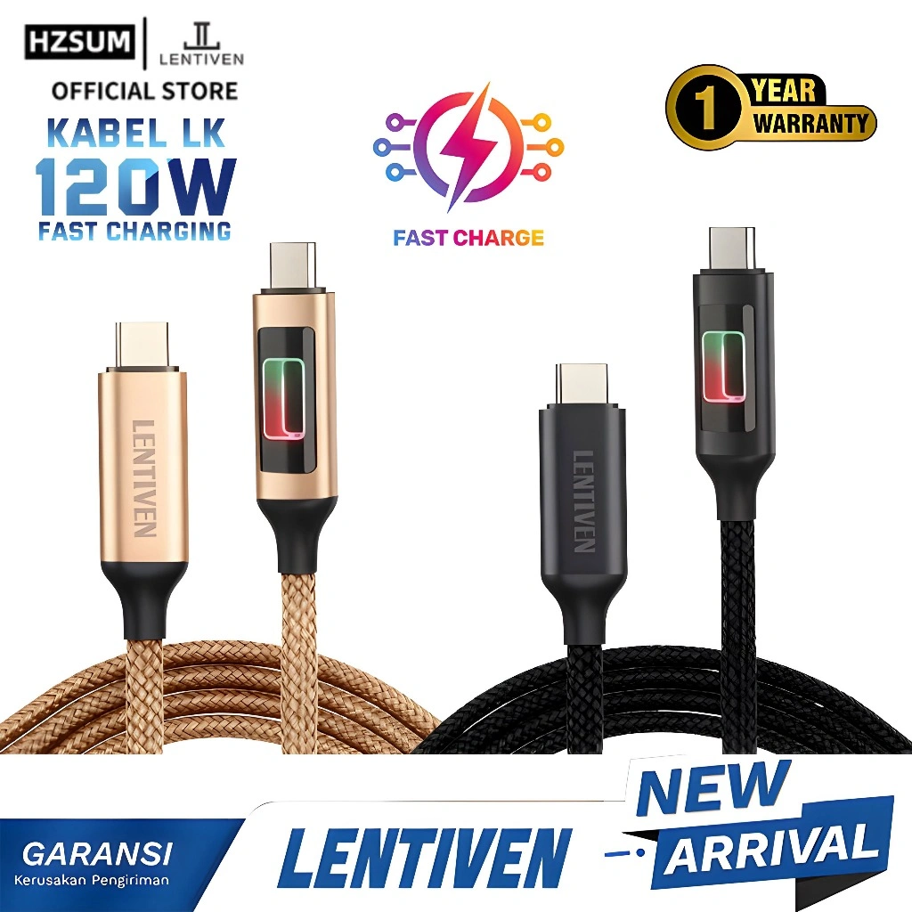 HZSUM LENTIVEN 120W kabel data Fast Charging Micro usb Type-C Cable FOR iPhone ios usb Android Cable Data KABEL LK