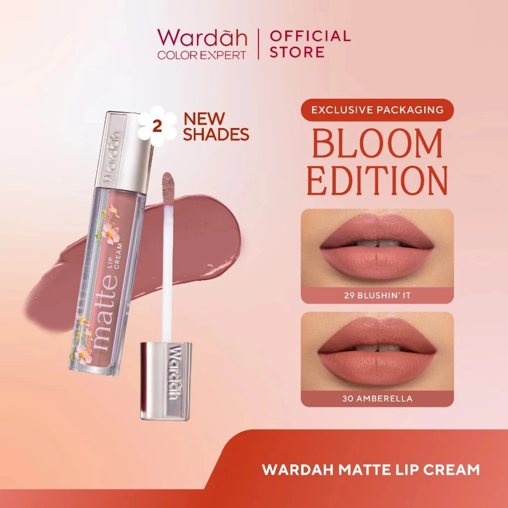 WARDAH Lip Cream - Matte Lip Cream 4 g Warna Intense dan Tahan Lama Matte Finish Teksture Creamy Liptint Lip Stain Lipstik Lip Tint Lip Matte Lipstick Lipcream Glossy Longlasting Waterproof Tahan Lama Two Tone Lip - Makeup