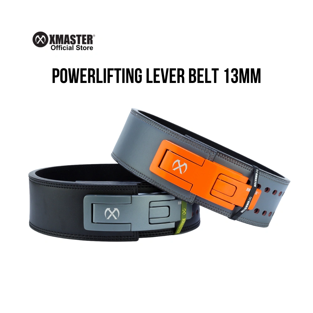 XMASTER Lever Belt 13mm Genuine Leather Sabuk Angkat Beban Powerlifting Strength Gym Deadlift Squat