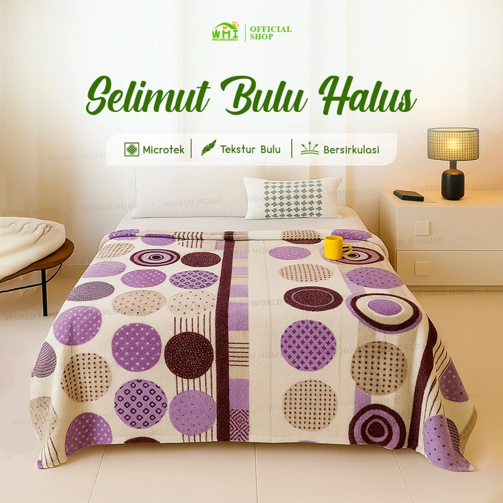 World Home - Selimut Bulu Lembut 115x180cm Selimut Bulu Anak & Dewasa Aneka Motif Nyaman Dipakai