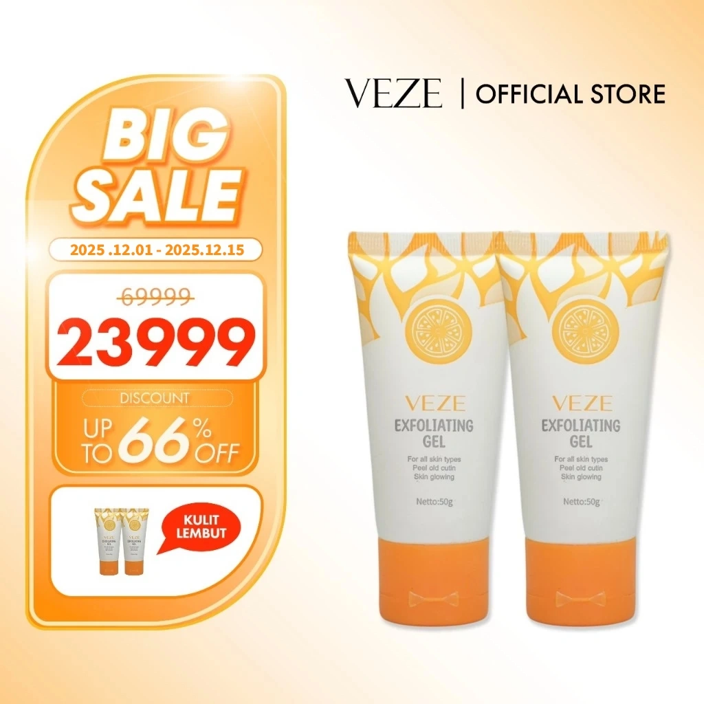 [BPOM] - VEZE Orange Exfoliating Gel Blackhead Remova Peeling Face Mengangkat Sel Mati Mencerahkan Wajah Eksfoliasi + Gluta Whitening Lazy Cream Day Cream Night Cream Pemutih Wajah Whitening Brightening Dar