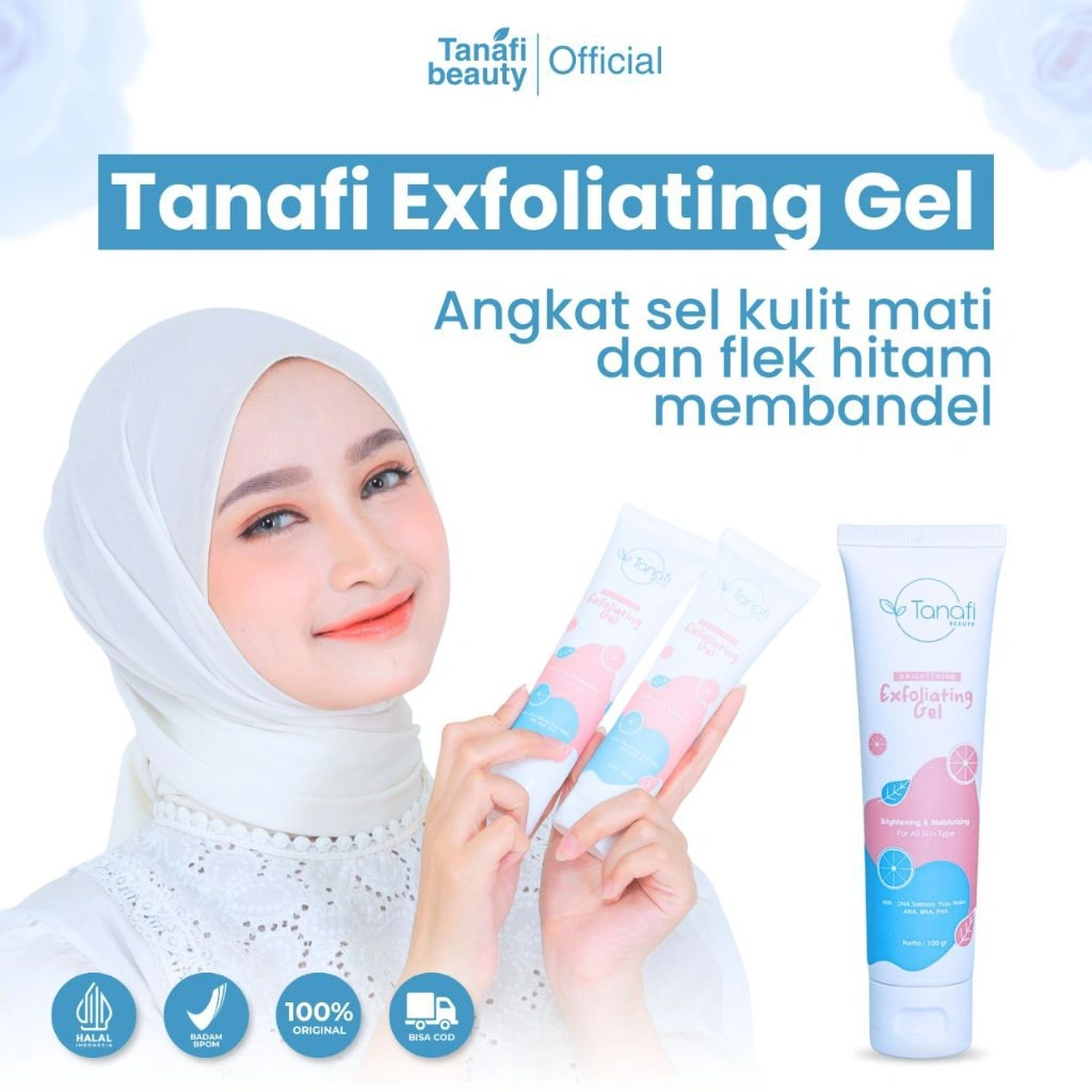 Bpom- Cerah Bersinar Tanafi Exfoliating Gel DNA Salmon 100gr Menghilangkan Flek Hitam di wajah Gel penghilang flek hitam membandel - Mengangkat Sel Kulit Mati dan Perontok Daki membandel wajah Nampak Putih & Glowing Original