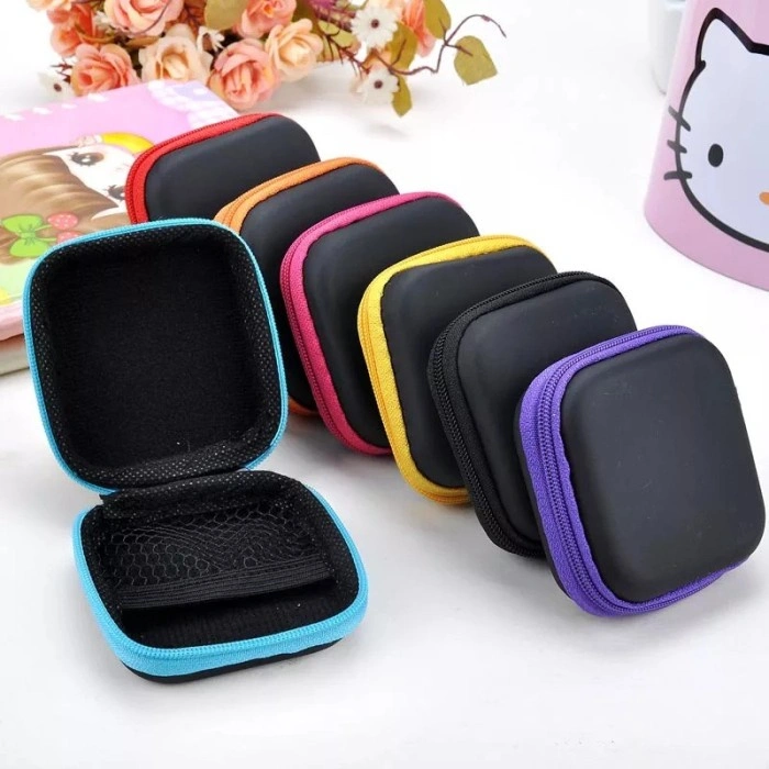 pouch kotak persegi dompet case tempat penyimpanan headset earphone memory card