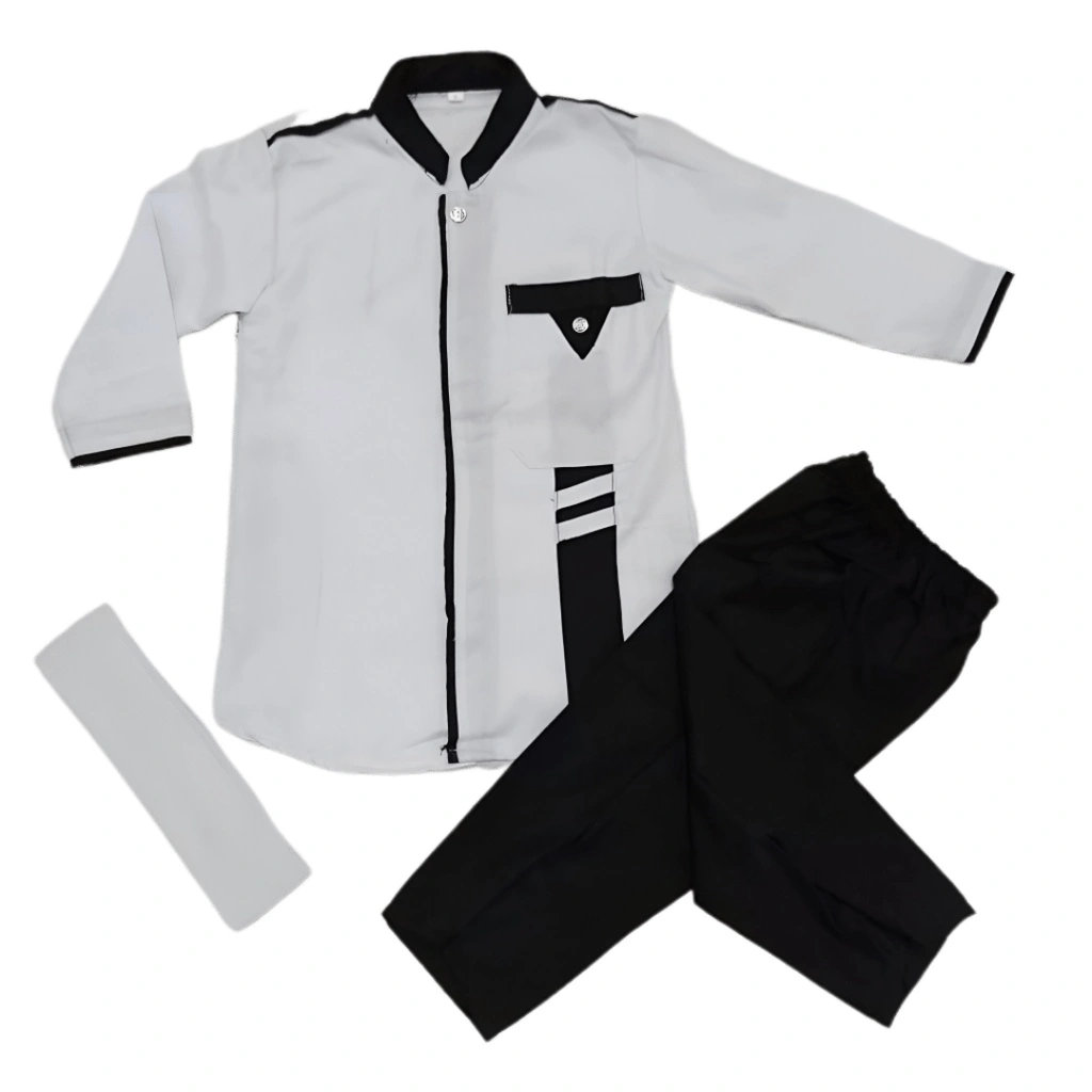 Setelan Koko Anak Masa Kini Model Urban Style Kancing 1 Lengan Panjang