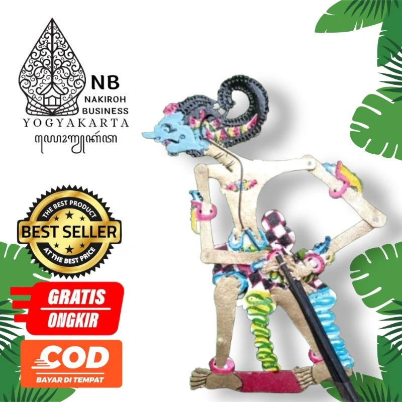 NAKIROHBUSINESS WAYANG kulit ANTASENA ONTOSENO -+45CM BAHAN KULIT SAPI TEBAL