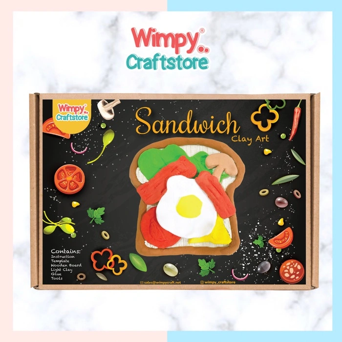Wimpy Kerajinan Pizza Sandwich Making DIY Clay Craft KIT Art Set