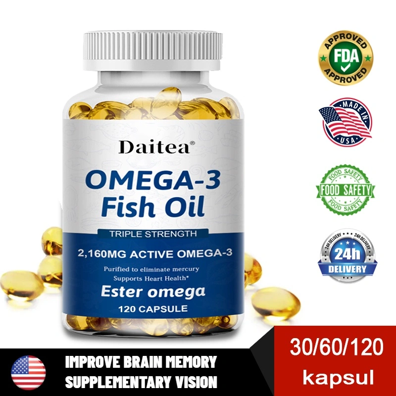 Vitamin Omega 3 2160 mg Suplemen Fish Oil 100 Kapsul