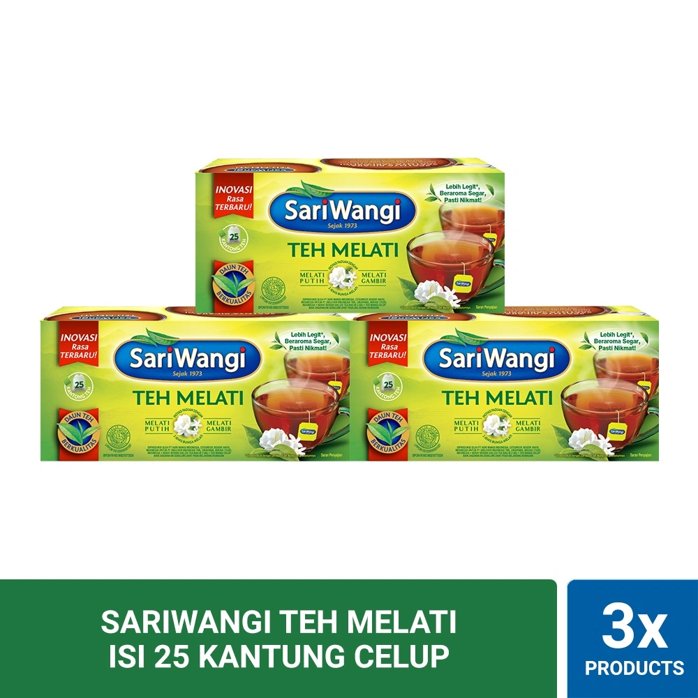 Sariwangi Teh Melati Isi 25 Kantung Celup Triplepack