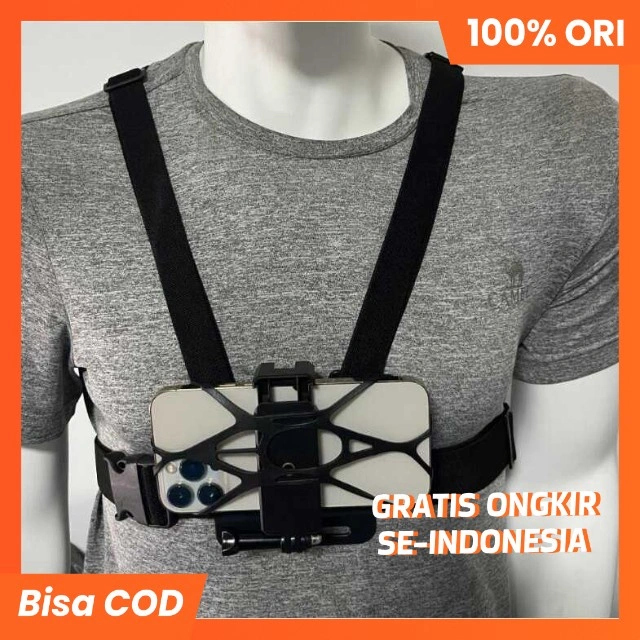 ALESHA Chest Strap Mount Smartphone GoPro Action Camera - Tali Strap Dudukan Dada Youtuber Vlog HP