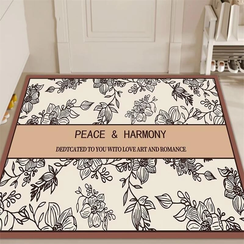 【Ukuran dapat disesuaikan】Keset lantai motif bunga,keset lantai pintu masuk,Keset Lantai Pintu Masuk Koridor,keset pintu,keset lantai kulit,karpet,Tahan Air,Anti Kotor,Anti Selip,Tanpa Cuci keset,ukuran yang dapat disesuaikan