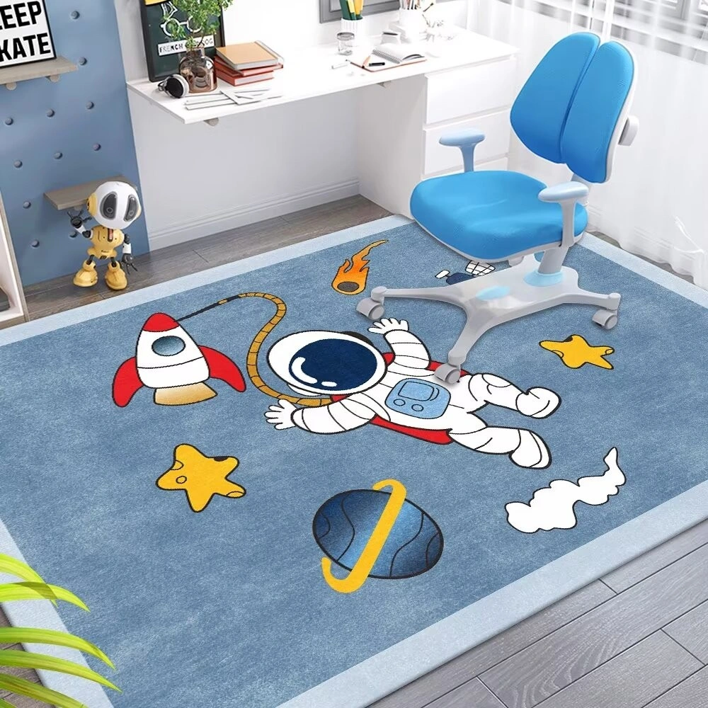 【Ukuran dapat disesuaikan】Karpet motif kartun, Keset lantai motif astronot, keset kamar anak, keset dan karpet kamar tidur,keset pintu,keset lantai kulit,karpet,Tahan Air,Anti Kotor,Anti Selip,Tanpa Cuci keset,ukuran yang dapat disesuaikan