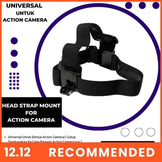 Tali Kepala Head Strap Mount Belt For Action Camera Go Pro Yicam
