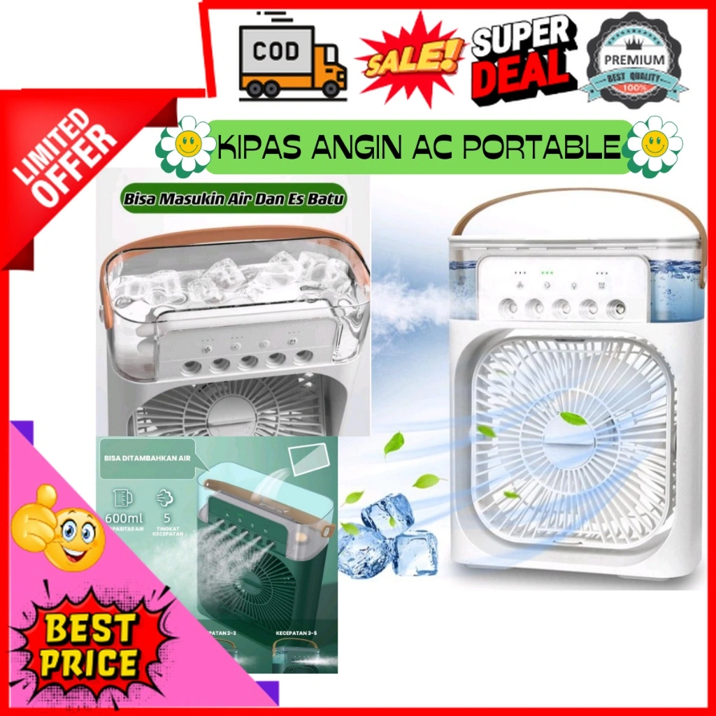 Elektronik Kipas Angin Ac Estetik Pendingin Ruangan / Kipas Angin Es Batu Portable dingin Seperti Ac / Air Cooler Fan Portabel