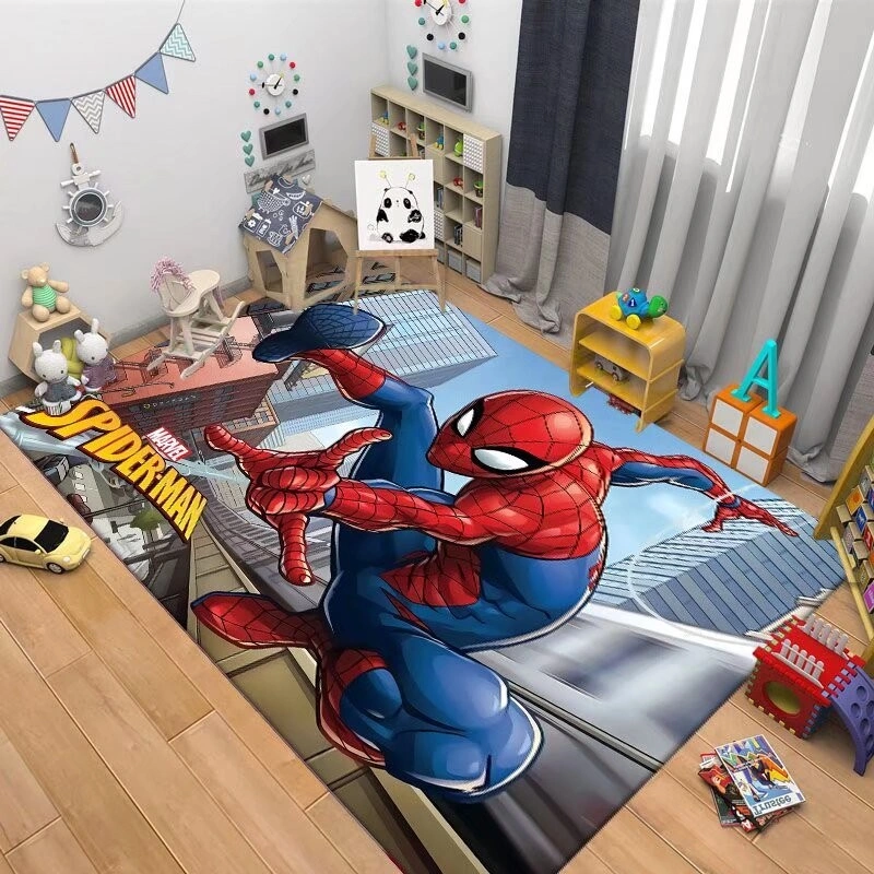 【Ukuran dapat disesuaikan】Karpet motif kartun, Manusia Besi, Manusia Laba-laba, keset kamar anak, keset dan karpet kamar tidur,keset pintu,keset lantai kulit,karpet,Tahan Air,Anti Kotor,Anti Selip,Tanpa Cuci keset,ukuran yang dapat disesuaikan