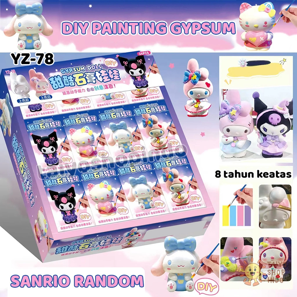 TAIYO DIY Painting Gypsum Labubu Karakter Random Melukis Lukis Mewarnai Gips Seni Art Mainan Anak