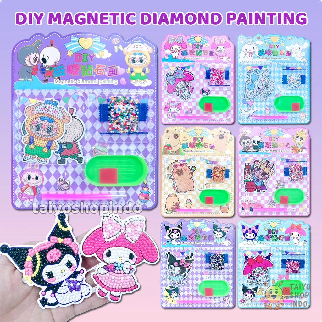 TAIYO DIY Magnetic Diamond Painting Karakter Tempel Manik Edukasi Seni Kerajinan Tangan Mainan Anak