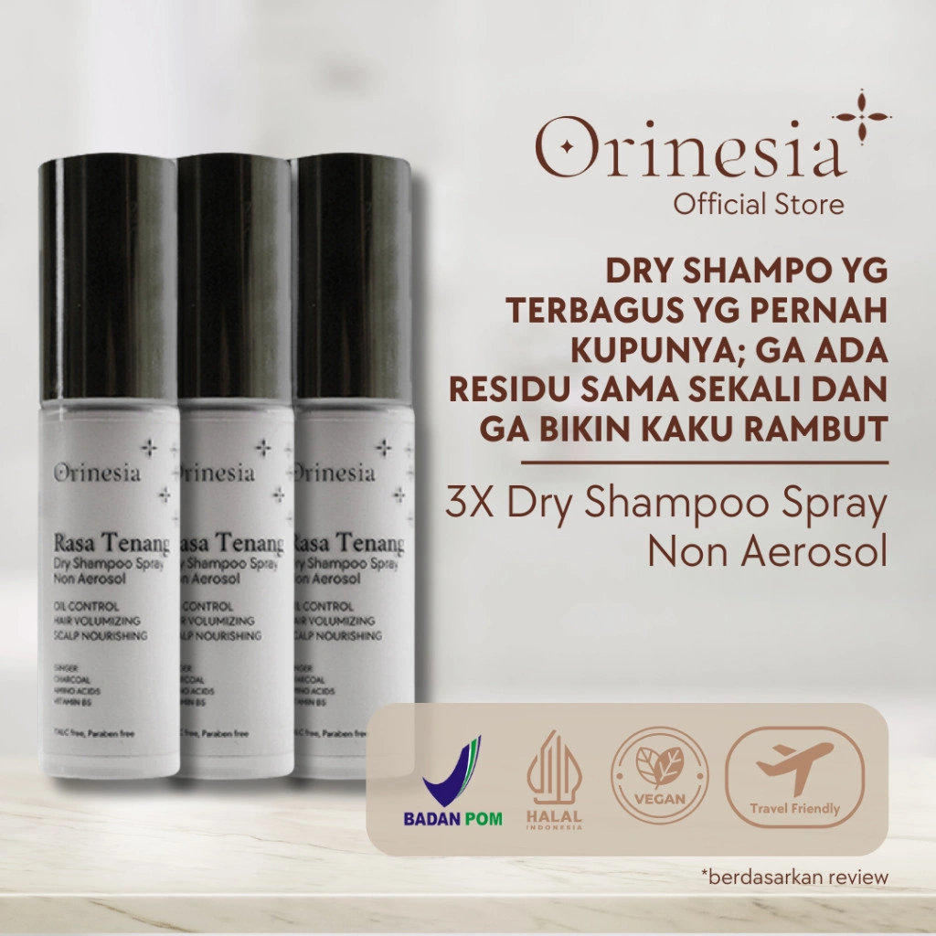 3 X Dry Shampoo Non Aerosol Hair Powder Travel Size Rambut Lepek 32 Gr