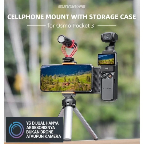 Sunnylife Phone Holder Mount Bracket Storage Case DJI Osmo Pocket 3