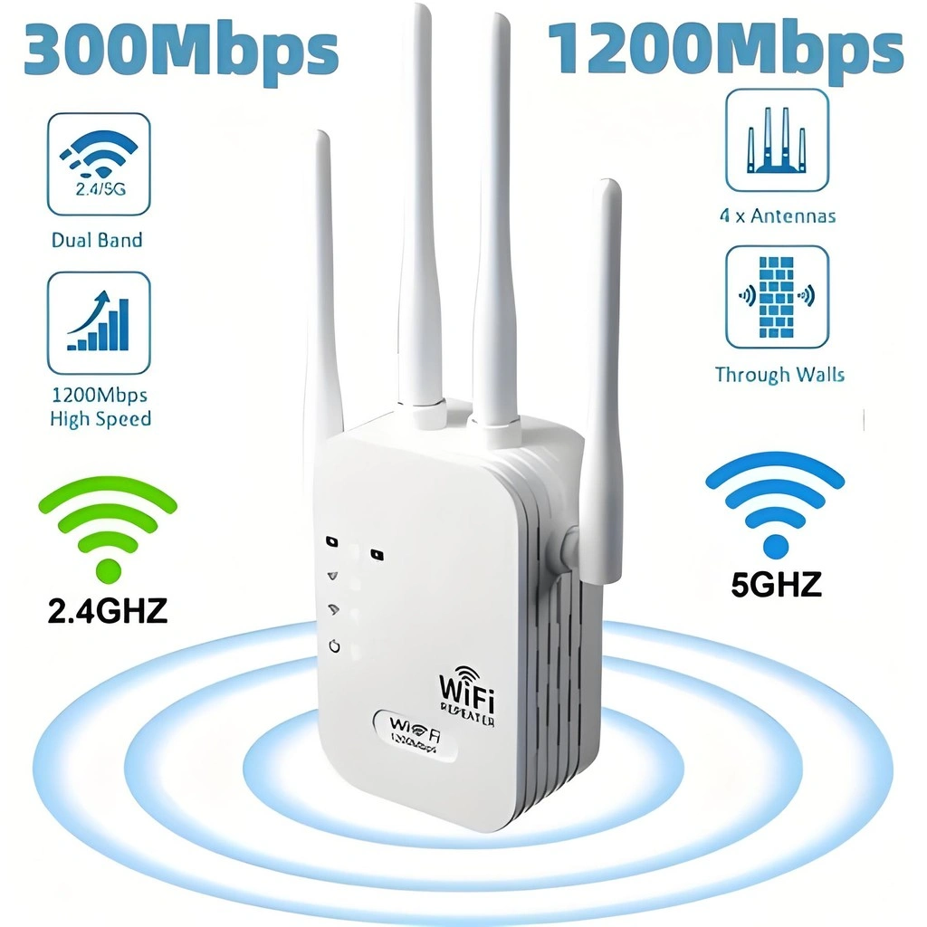 300M WIFI Repeater WIFI Extender Wireless Wifi Range Extender Router Repeater 6 Antenna Penguat Signal Wifi Wireless Range Extender Router Sinyal Amplifier Signal Booster