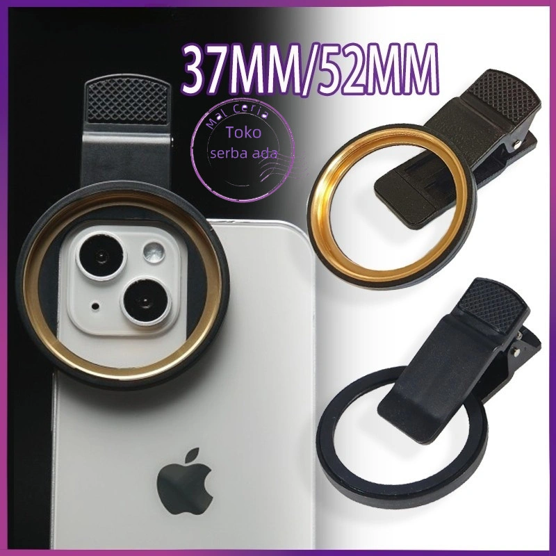 37/52mm Mobile Phone Camera Lens Clip Universal Aluminum Alloy Thread for All Smartphones UV CPL ND Lens Adapter Filter Ring Mount