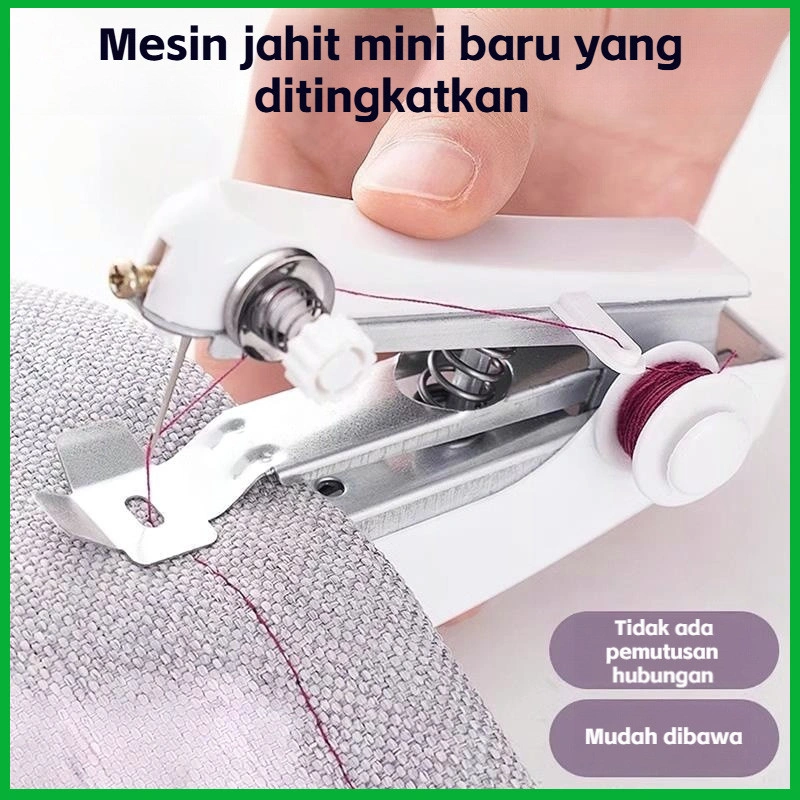 Mesin jahit mini manual portabel untuk penggunaan di rumah, mesin jahit genggam untuk penjahit kecil