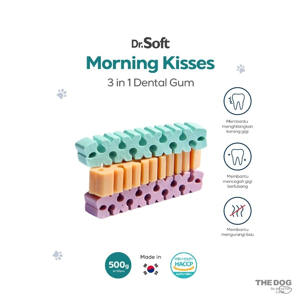 Dr. Soft Morning Kisses - Dental Gum - Dental Chew Anjing Premium