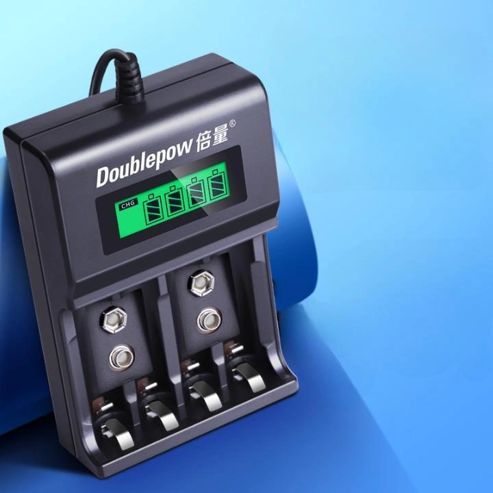 Charger Cas Baterai AA AAA 9V Ni-MH Ni-CD Li-Ion Battery Kotak 4 Slot With LCD DIsplay