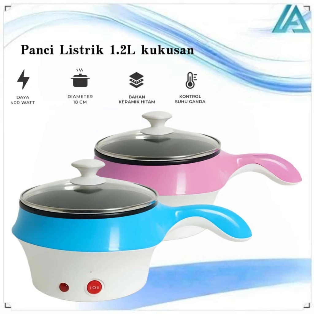 Atcn Panci Listrik Kompor Listrik Mini Panci Listrik Elektrik Cooker Stainless Steel Teflon Cooking Pot Rice Cooker Mini