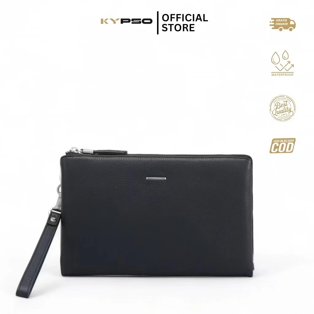 KYPSO Stealth Clutch Bag Kulit Pria Tas Tangan Kulit Sapi Asli Hand Bag Pouch Waterproof Anti Air