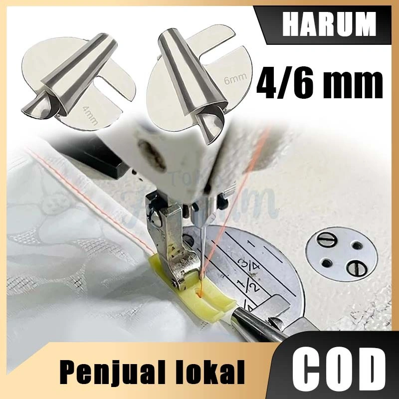 6mm/4mm Corong Kelim Mesin Jahit High Speed Corong Lipat Praktis Sepatu Corong Lipat Mesin Jahit