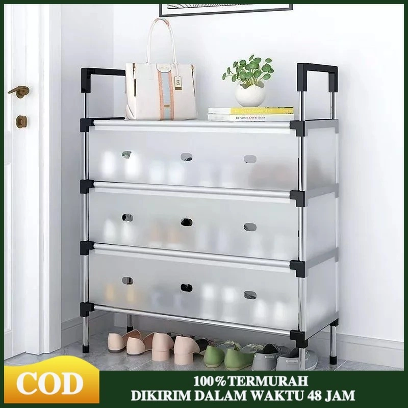 Rak Sepatu Anti Debu Gantungan tas pakaian/ rak penyimpanan dengan penutup/penyimpanan gantung gantungan baju Shoe Rack Lemari Sepatu Kotak Sepatu Lemari penyimpanan