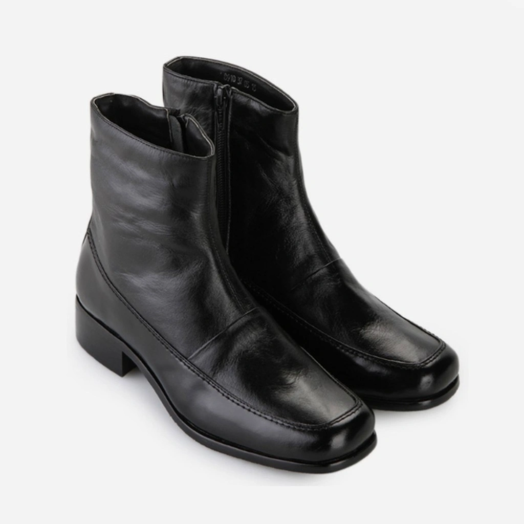 Benitz High Ankle Boots Formal Wanita Cow Leather [B-8910] - Black
