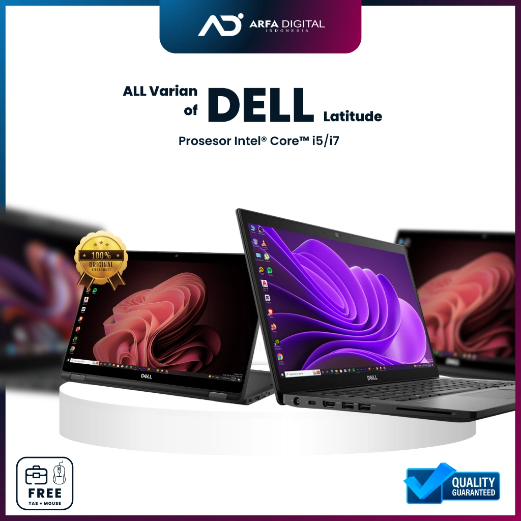 Laptop Dell Latitude Core i5 / i7 RAM 16GB SSD 256GB Bergaransi