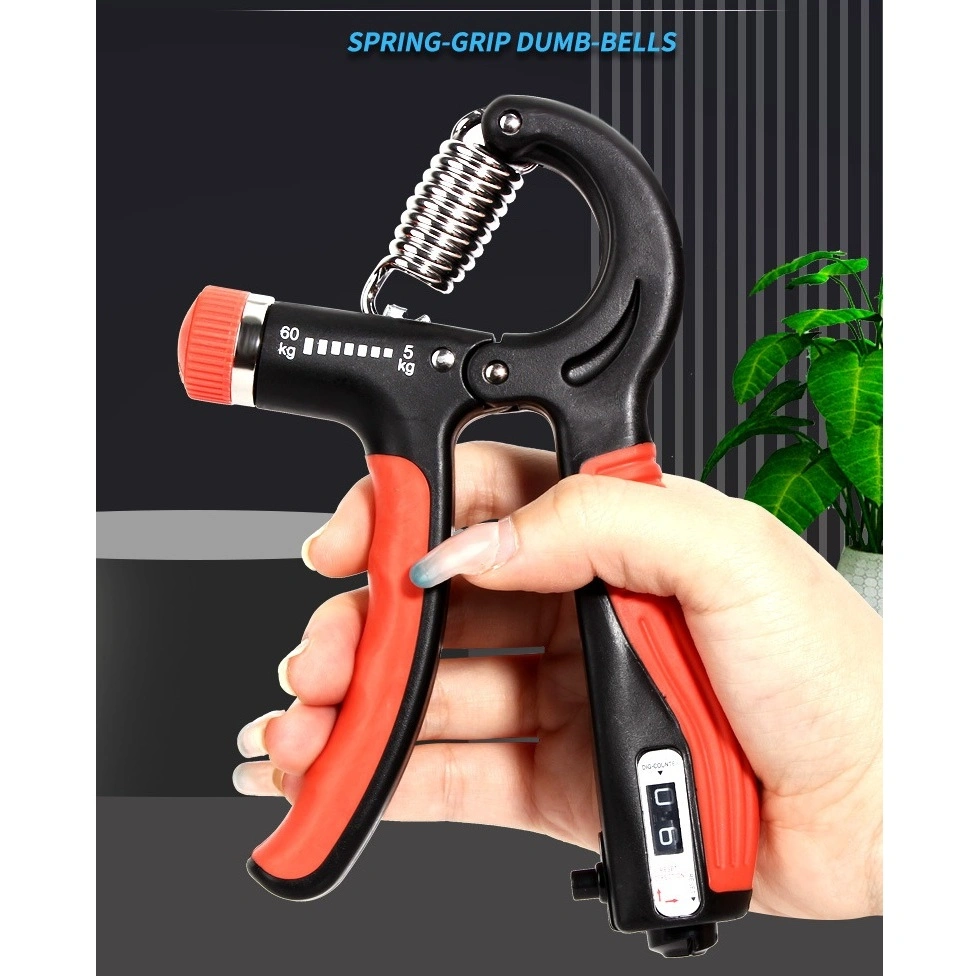 02 HOME PERALATAN GYM - Handgrip Counter Alat Olahraga Latihan Pergelangan Otot Tangan Fitness Gym 5-60kg / HandGrip Adjustable R/Foam Spring Alat Latihan Olahraga Otot Tangan