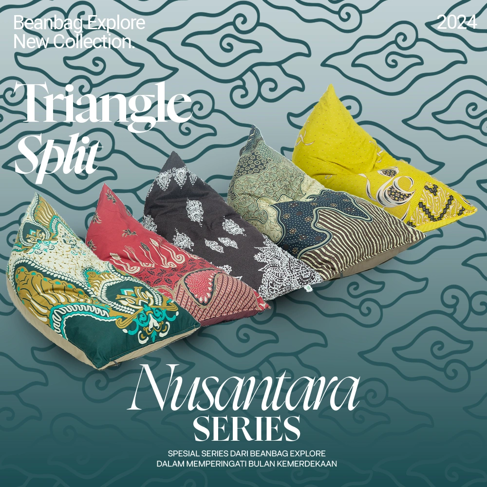 BEAN BAG EXPLORE || Bean Bag Triangle Nusantara Series Bean Bag Motif Batik Bean Bag Batik Bean Bag Waterproof