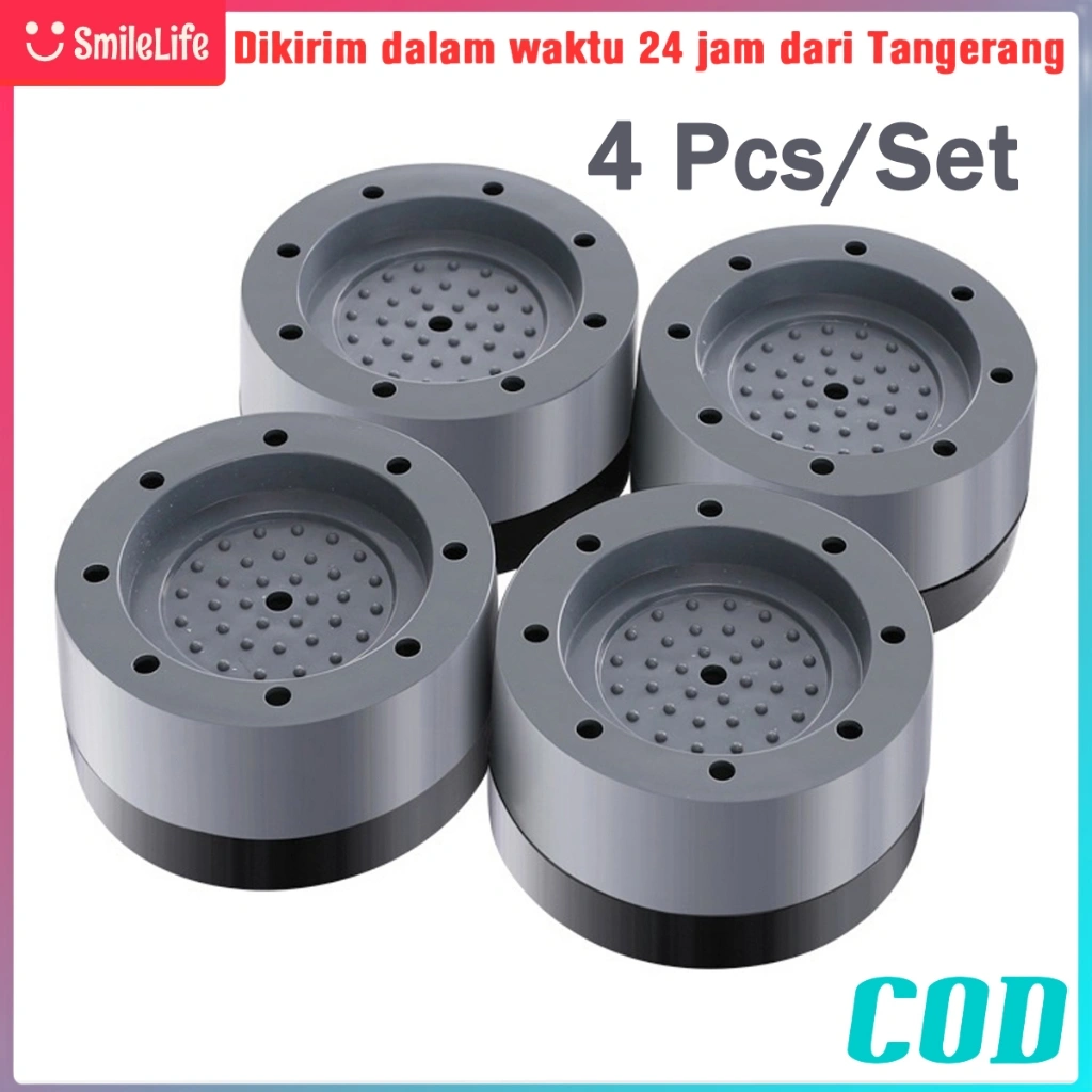 Isi 4pcs Alas Kaki Mesin Cuci Slip/Pelindung Anti Getar/Alas Kaki Meja - SML