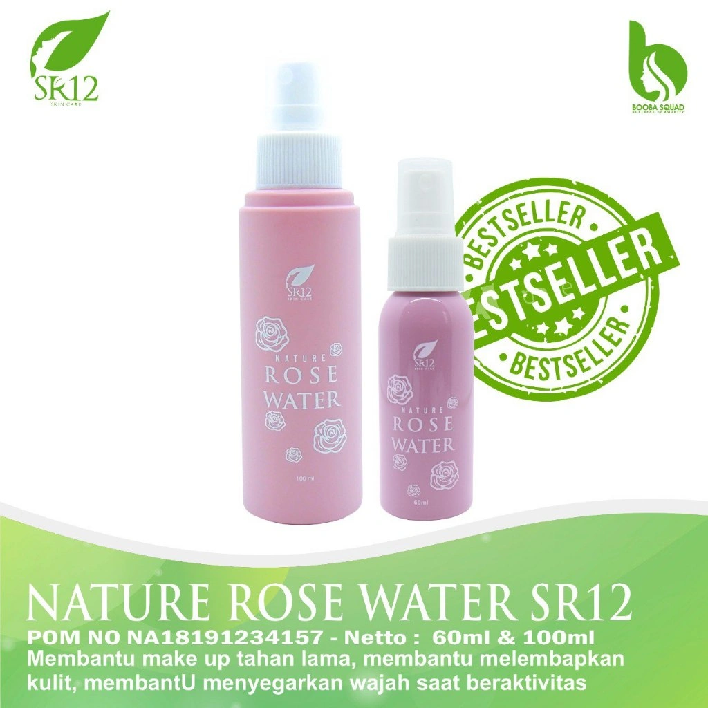 NATURE ROSE WATER SR12 BANTU MAKE UP LEBIH TAHAN LAMA  MENCERAHKAN MENYEGARKAN WAJAH BEST SELLER