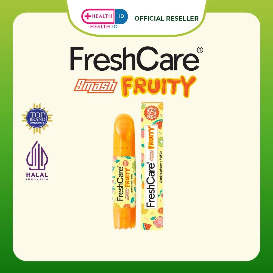 Freshcare Smash FRUITY BARU!!  Minyak Angin Aromatherapy 4 in 1 (Roll On, Double Inhaler, Kerokan, Pijat Relaksasi)